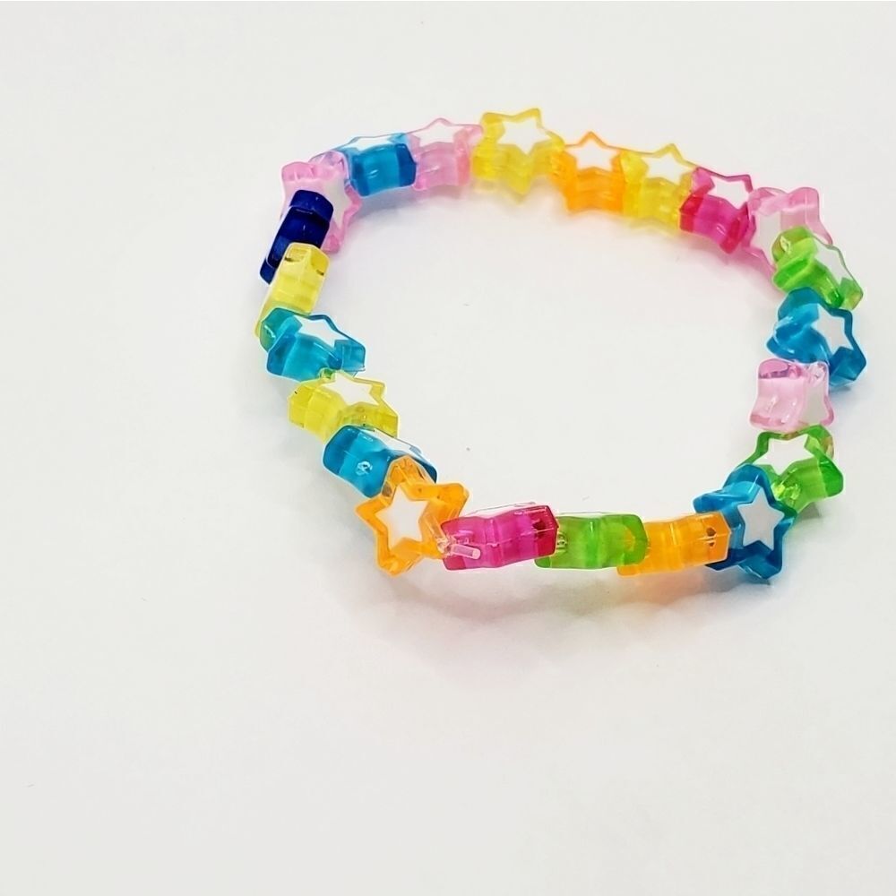Children's Multi Colored Star Stretch Bracelet - Picture 4 of 6